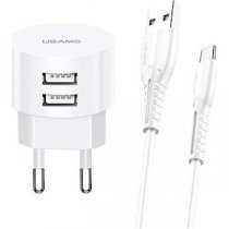 Hálózati töltő 2xUSB aljzattal 2100mA + micro USB kábel Usams XTXLOGT18MC05
