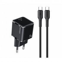 Usams Hálózati töltő 1xUSB-C aljzattal + USB-C kábel 25W YXLOGTC01